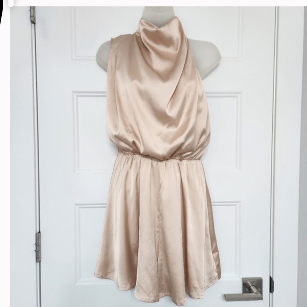 Commense Ruched Satin Jumpsuit - Picture 3 of 12